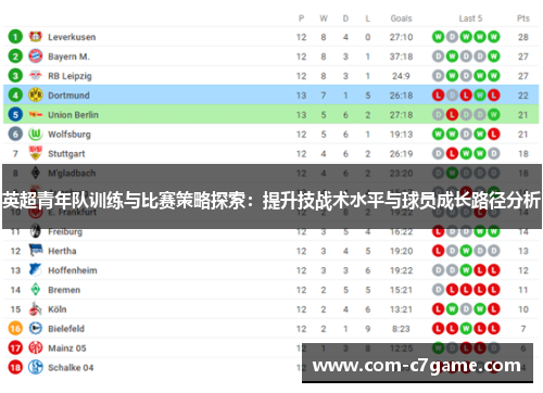 英超青年队训练与比赛策略探索：提升技战术水平与球员成长路径分析